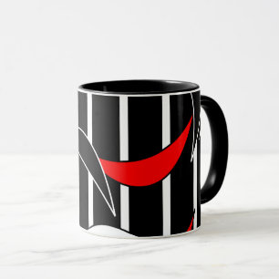 Taza Arte moderno negro, blanco y rojo