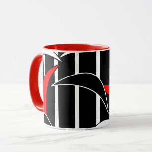 Taza Arte moderno negro, blanco y rojo