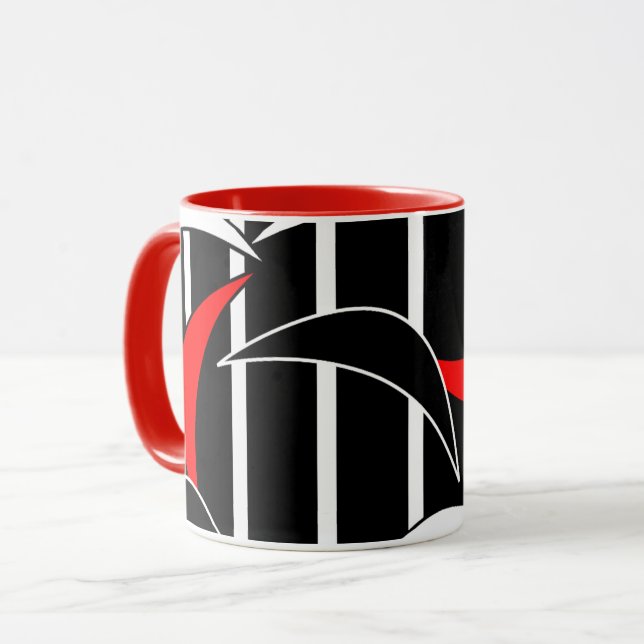 Taza Arte moderno negro, blanco y rojo (Anverso izquierdo)