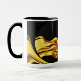 Taza Arte monocromo negro de oro líquido opulento de Ac