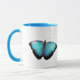 Taza Arte natural de mariposa azul, Ilustracion de foto