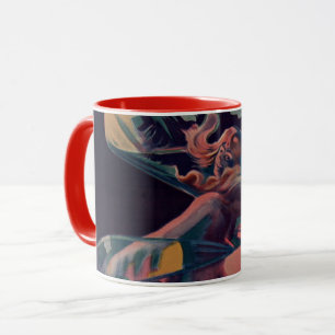 Taza Arte Nouveau antiguo, Loie Fuller en Folies Berger
