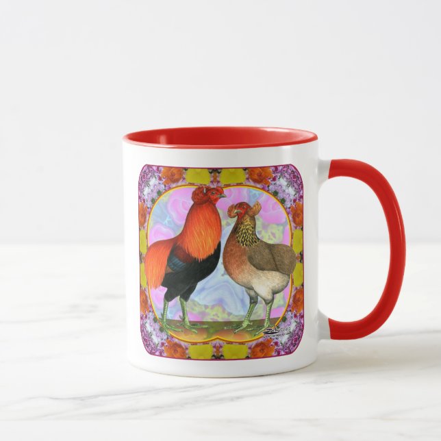 Taza Arte Nouveau de los pollos de Araucana (Derecha)