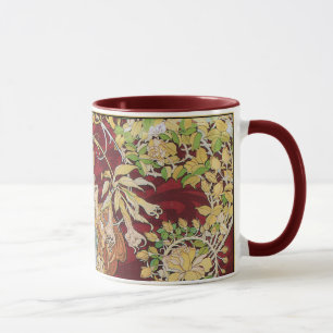 Taza Arte Nouveau de Mucha: Mujer con la margarita