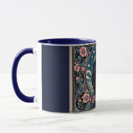 Taza Arte Nouveau Gato Negro Místico