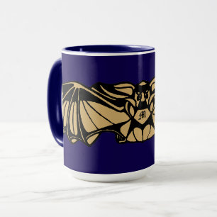 Taza Arte Nuevo Monograma de Murciélago Gótico de la Er