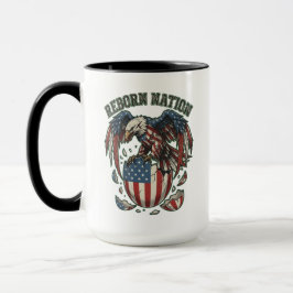 Taza Arte Patriótico de la Bandera Americana del Águila