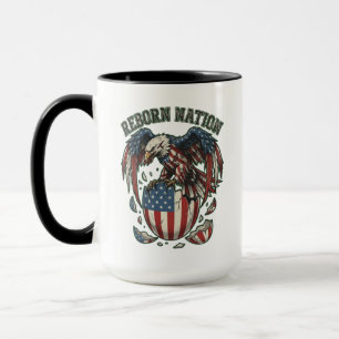 Taza Arte Patriótico de la Bandera Americana del Águila