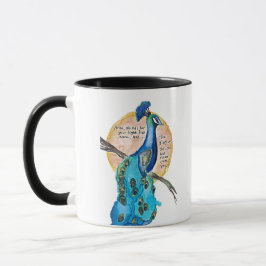 Taza Arte Peacock Shine, sin fondo, con Isaías 60:1