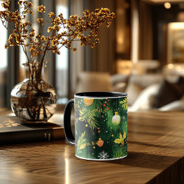 Taza Arte Personalizado Festivo, Nombre y Cita Personal
