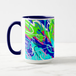Taza Arte pop azul y verde