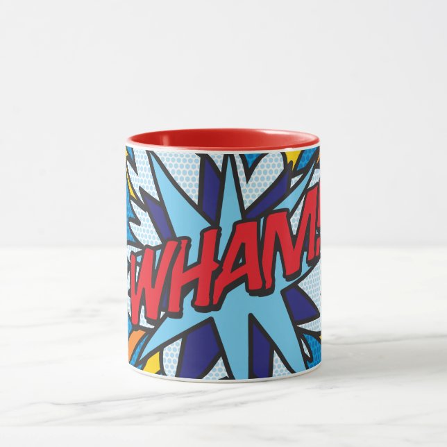 Taza Arte Pop de Cómic Retro Divertido WHAM (Centro)