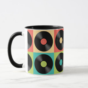 Taza Arte pop del disco de vinilo retro