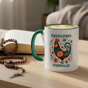 Taza Arte Popular Cursillo DeColores Gallo Negro Fe 
