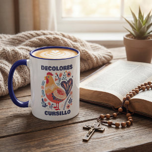 Taza Arte Popular Cursillo Gallo DeColores Cristiano