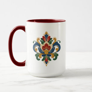 Taza Arte popular noruego personalizado de Rosemaling