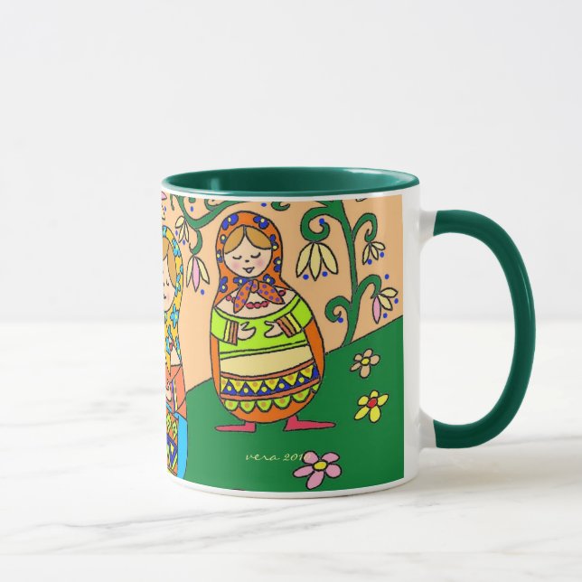 Taza Arte popular ucraniano de Matroshka (Derecha)