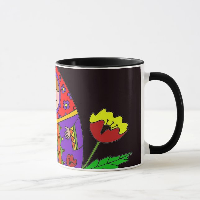 Taza Arte popular ucraniano de Matryoshka Pysanka (Derecha)