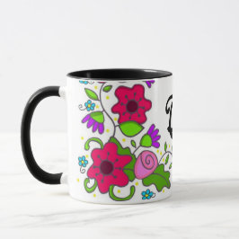 Taza Arte popular ucraniano del adorno floral