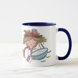 Taza Arte popular ucraniano del chica de Perogie Pyrohy