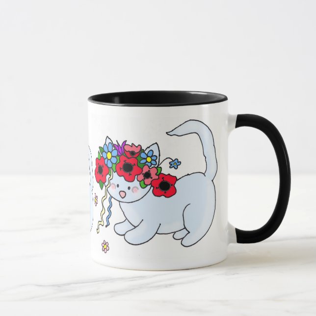 Taza Arte popular ucraniano del gato (Derecha)