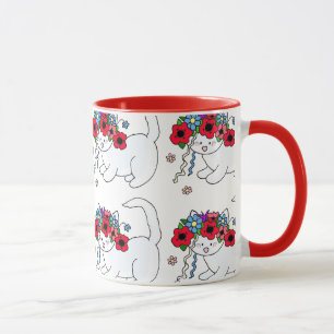 Taza Arte popular ucraniano del gato