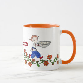 Taza Arte popular ucraniano del muchacho de Perogie