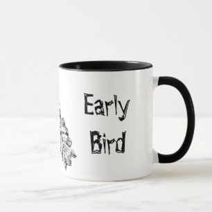 Taza Arte prehistórico del pájaro del "pájaro tempra