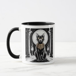 Taza Arte Regal Egipcio de Gato Negro