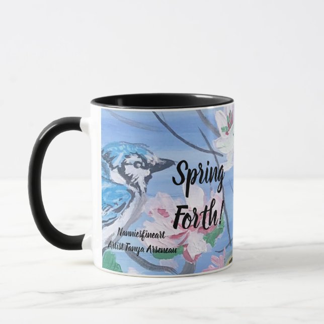 Taza Arte "Spring Forth", flores modernas (Izquierda)