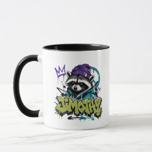 Taza Arte Urbano Graffiti Mapache Estilo Punk