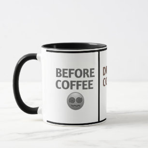 Taza Arte vectorial del estado de ánimo antes, durante