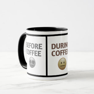 Taza Arte vectorial del estado de ánimo antes, durante