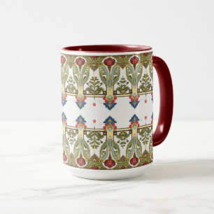 Taza Artes y Oficios Estilo Craftsman y Misión floral