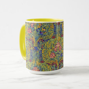 Taza Artes y Oficios Retro estilo Pájaros en Patrón de