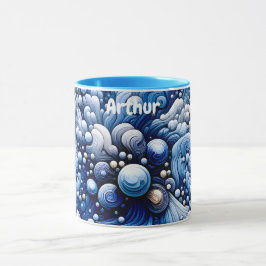 Taza ARTHUR ~ Zany Bubbles 3D ~ Blues ~ ~