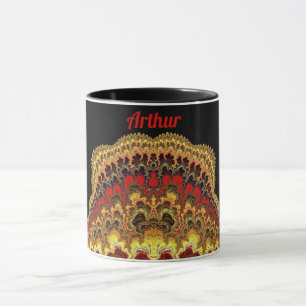 Taza ARTHUR ~ Zany Pattern ~ rojo amarillo y negro