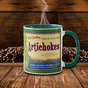 Taza Artichoke Funny Vintage Crate Coffee Mug