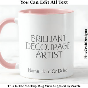 Taza Artista Brillante de Decoupage Manualidades, Nombr