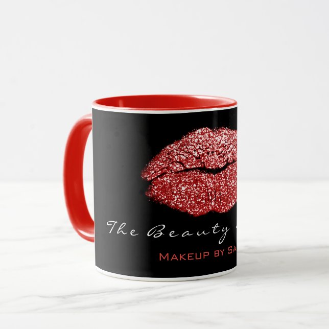 Taza Artista de maquillaje Beso de belleza labios Purpu (Anverso izquierdo)
