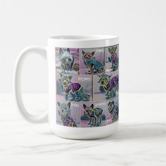 Taza artística poderosa minúscula del equipo ideal