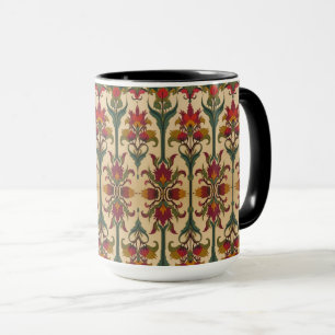 Taza Arts & Crafts Craftsman y Mission frieze floral