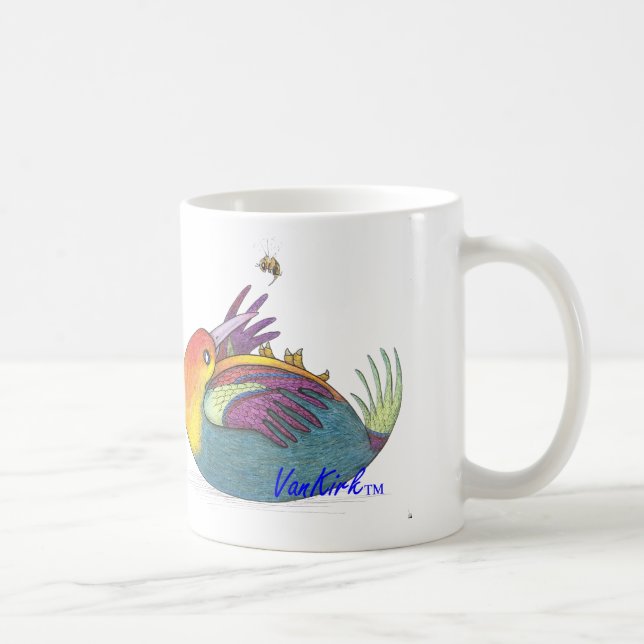 Taza artsy del pájaro y de la abeja (Derecha)