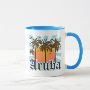 Taza Aruba vara puesta del sol