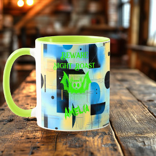Taza Asado Nocturno de Murciélago Verde Eléctrico de Ha