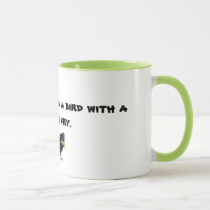 Taza Asalte con sea más feliz que un pájaro con patatas