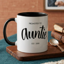 Taza Ascendida a Tía Establecido Año Blanco