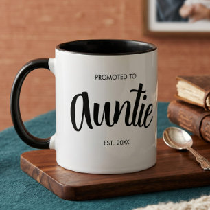 Taza Ascendida a Tía Establecido Año Blanco