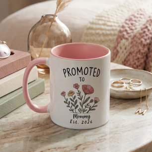 Taza Ascendido a Arte de la Era Floral de Mamá