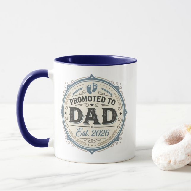 Taza Ascendido a Papá Est. 2026 (Con donut)